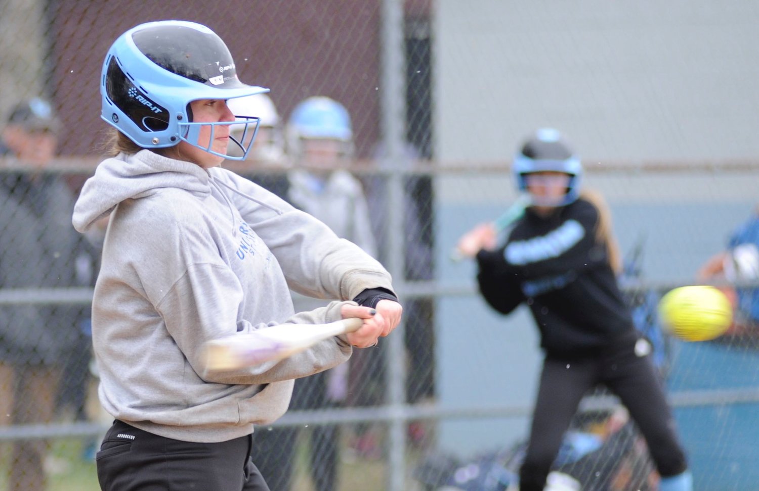 Sullivan West’s Nicole Reeves at the plate early in the game.